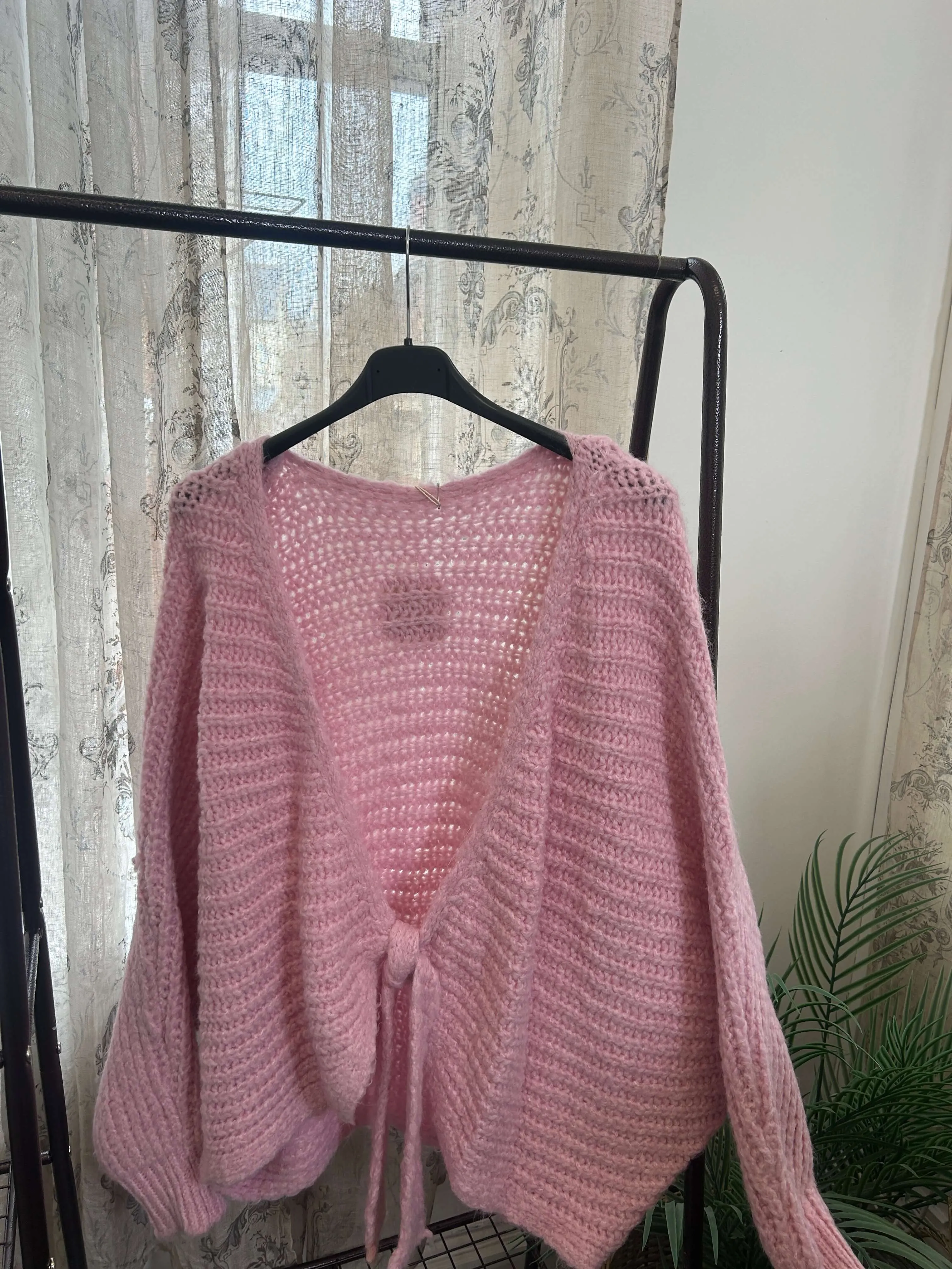 Tie Front Shawl Style Cosy Knit Cardigan