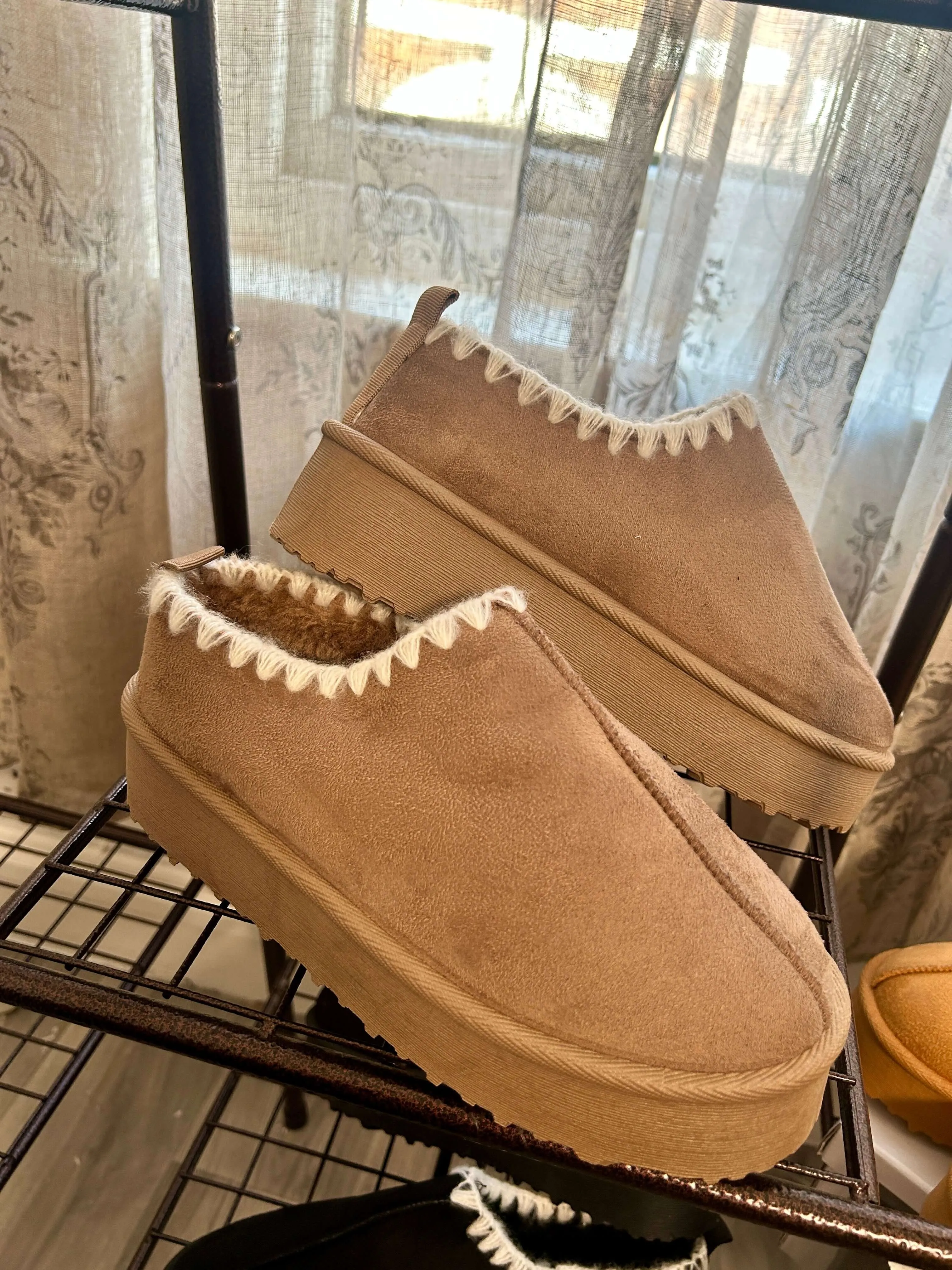 Tilly Platform Faux Suede Slip On Mule