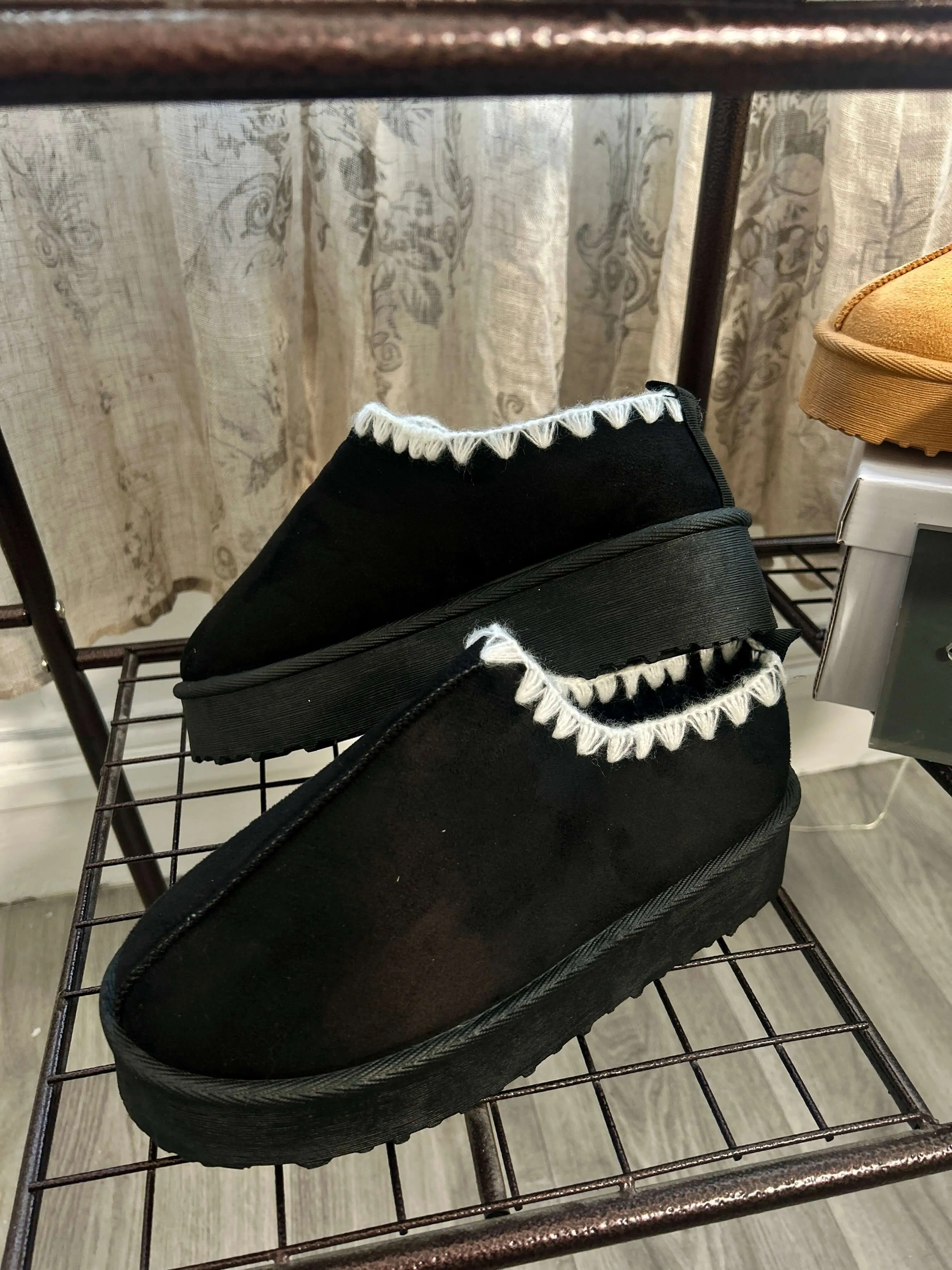 Tilly Platform Faux Suede Slip On Mule