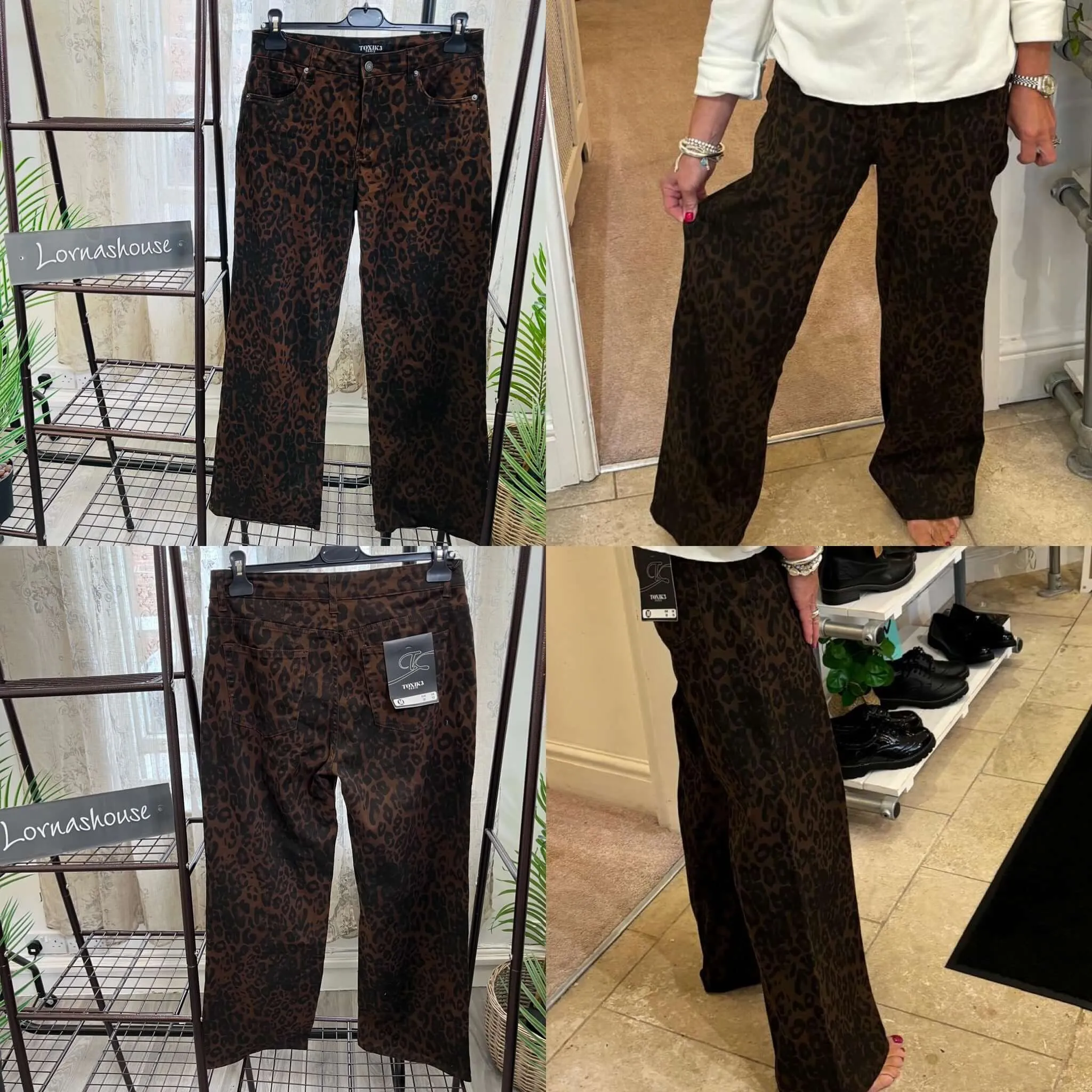 Toxik - Leopard Print Wide Leg Jeans