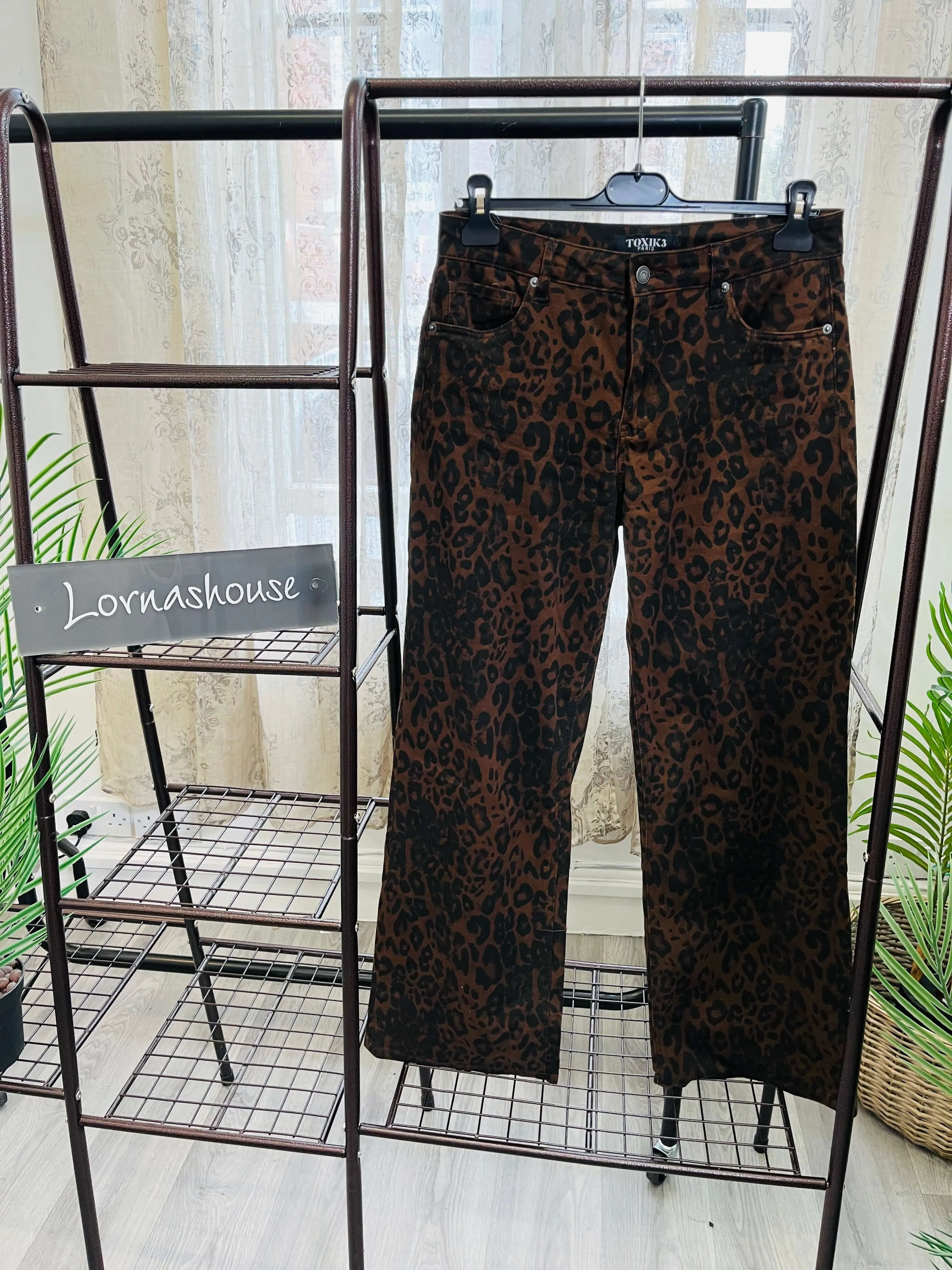 Toxik - Leopard Print Wide Leg Jeans