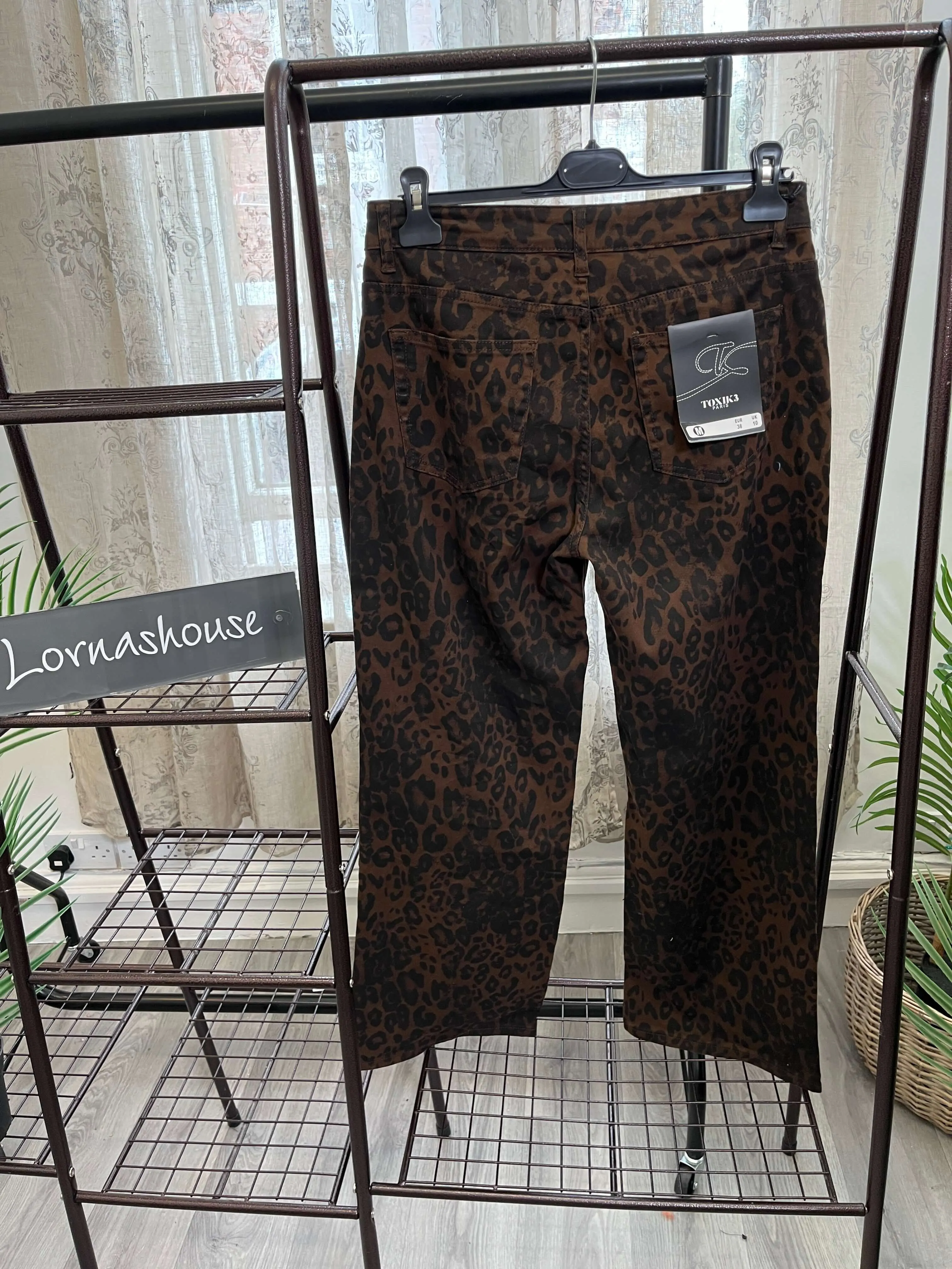 Toxik - Leopard Print Wide Leg Jeans