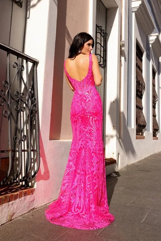 Trinity Sequin Formal Dress: Hot Pink