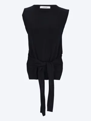 Trompe l'oeil sleeveless sweater