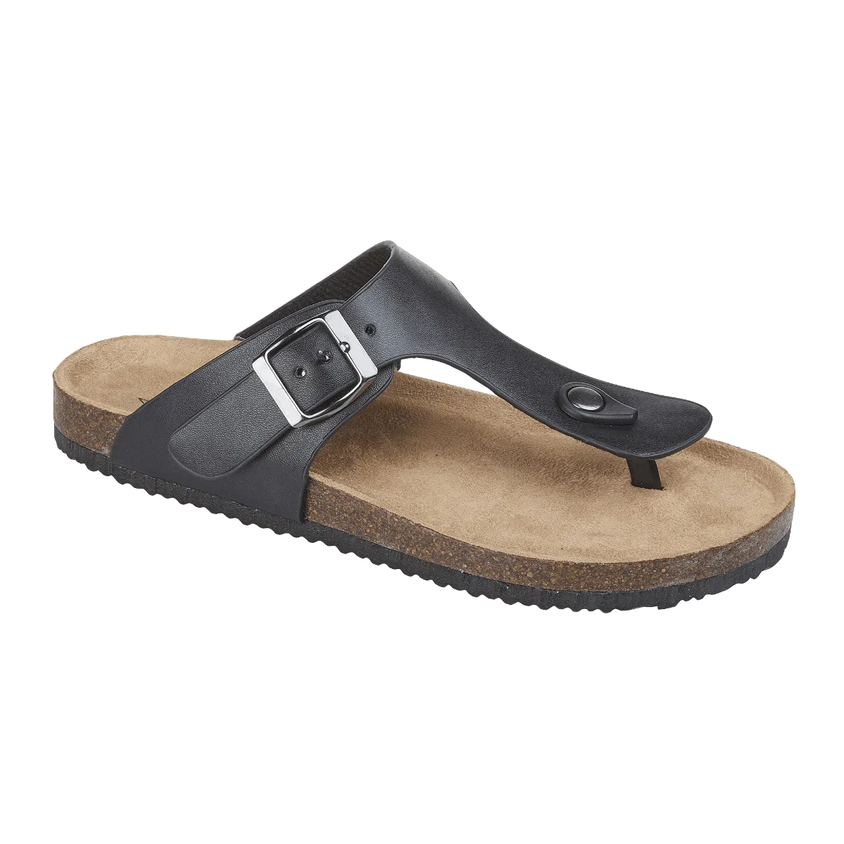 Turin Toe Post Mule Sandal - Black