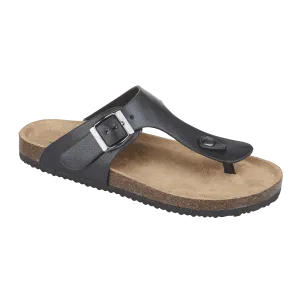 Turin Toe Post Mule Sandal - Black