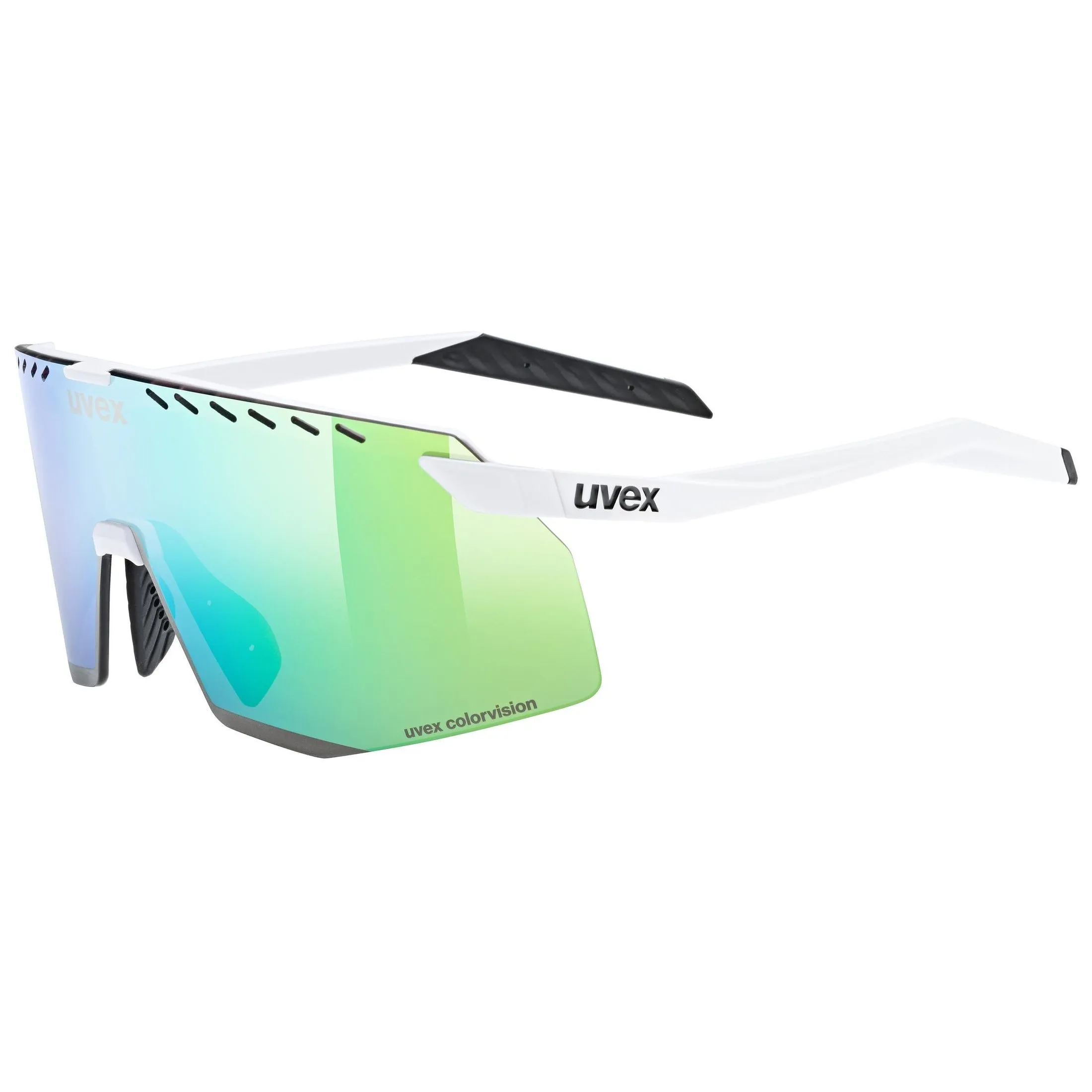 Uvex Pace Stage CV glasses - White Matt Glossy Green