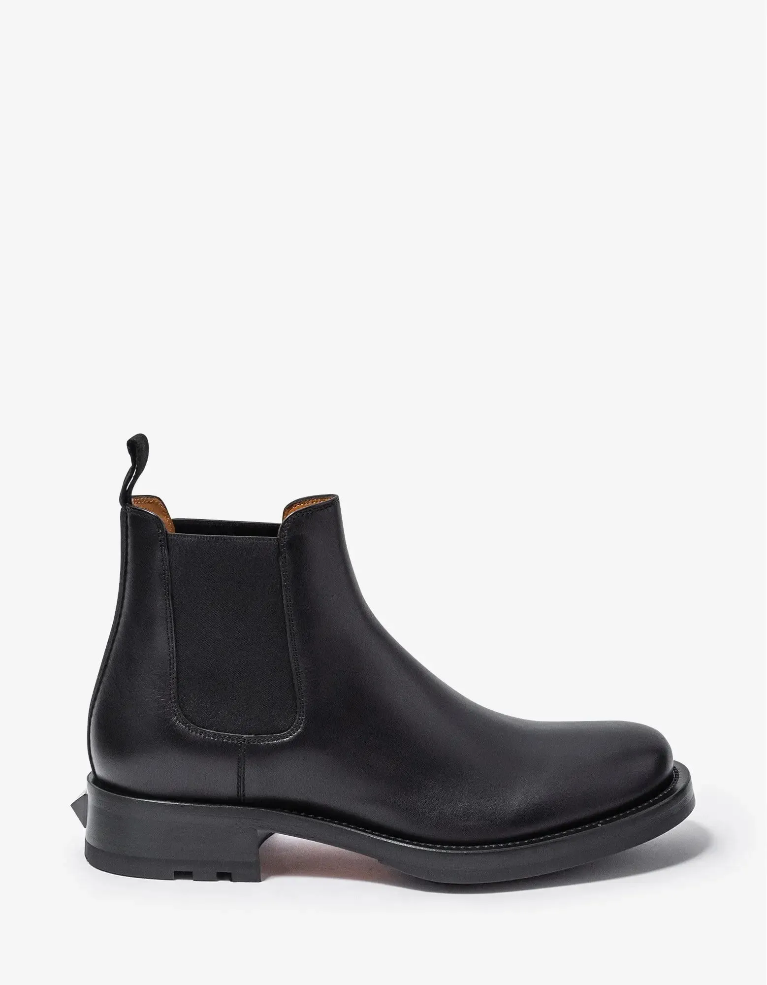 Valentino Black Roman Stud Leather Ankle Boots