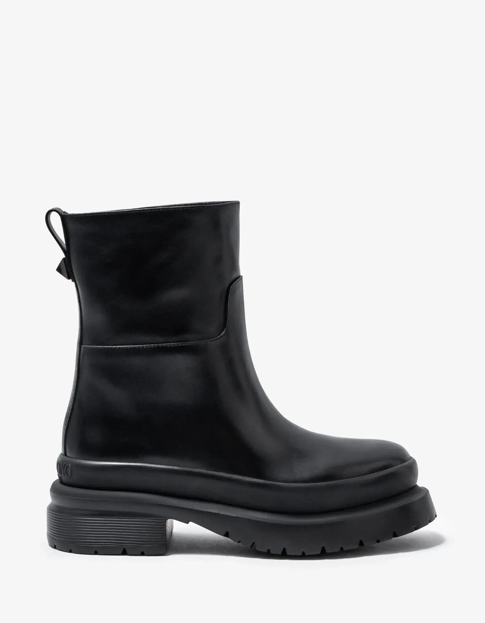 Valentino Black Roman Stud Leather Chelsea Boots