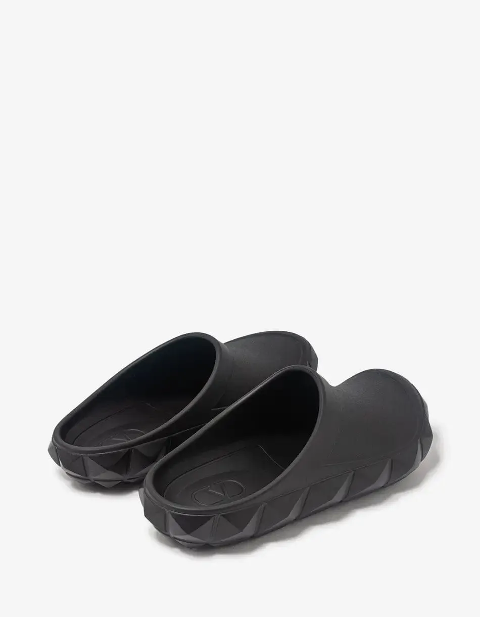 Valentino Black Roman Stud Turtle Clog