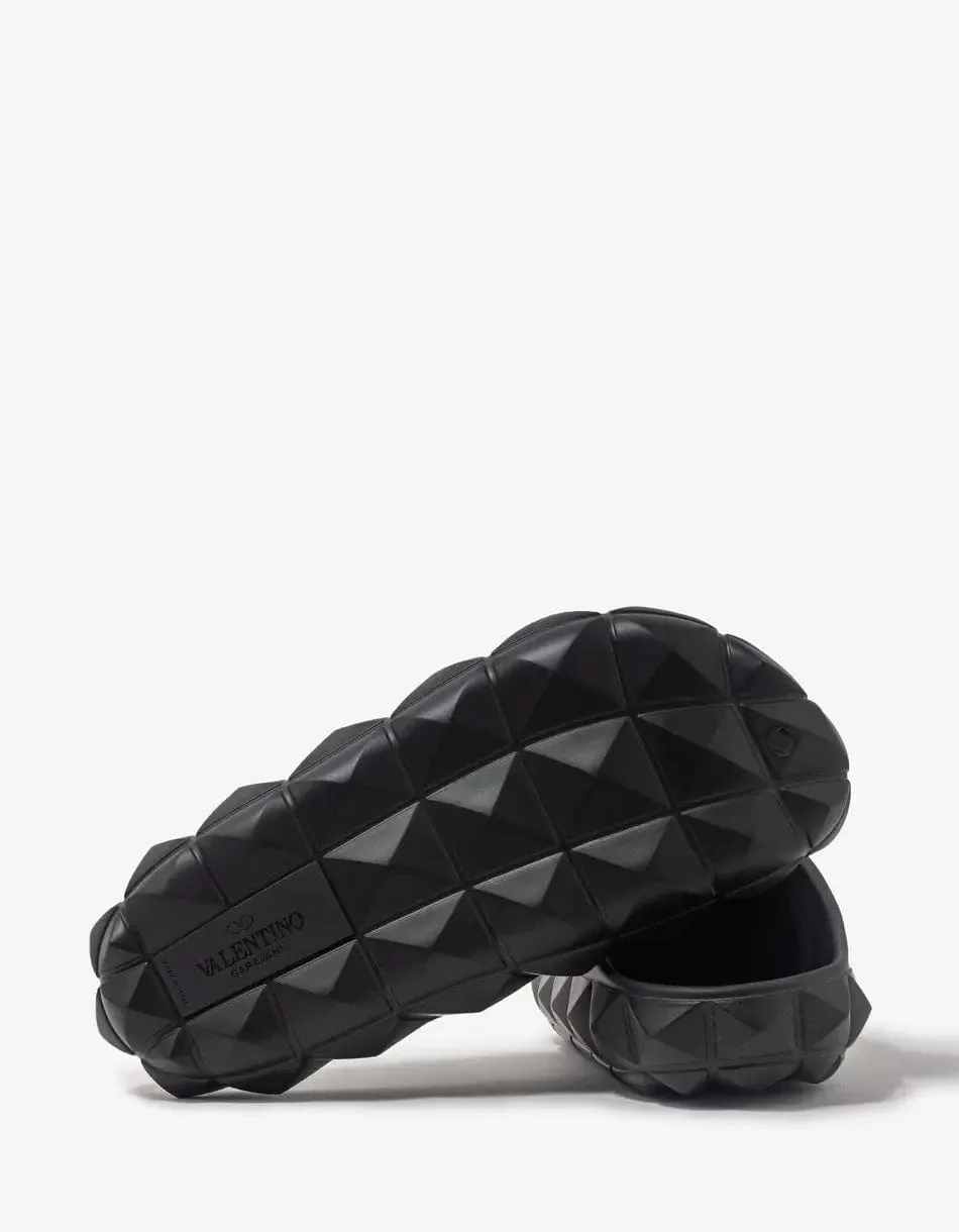 Valentino Black Roman Stud Turtle Clog