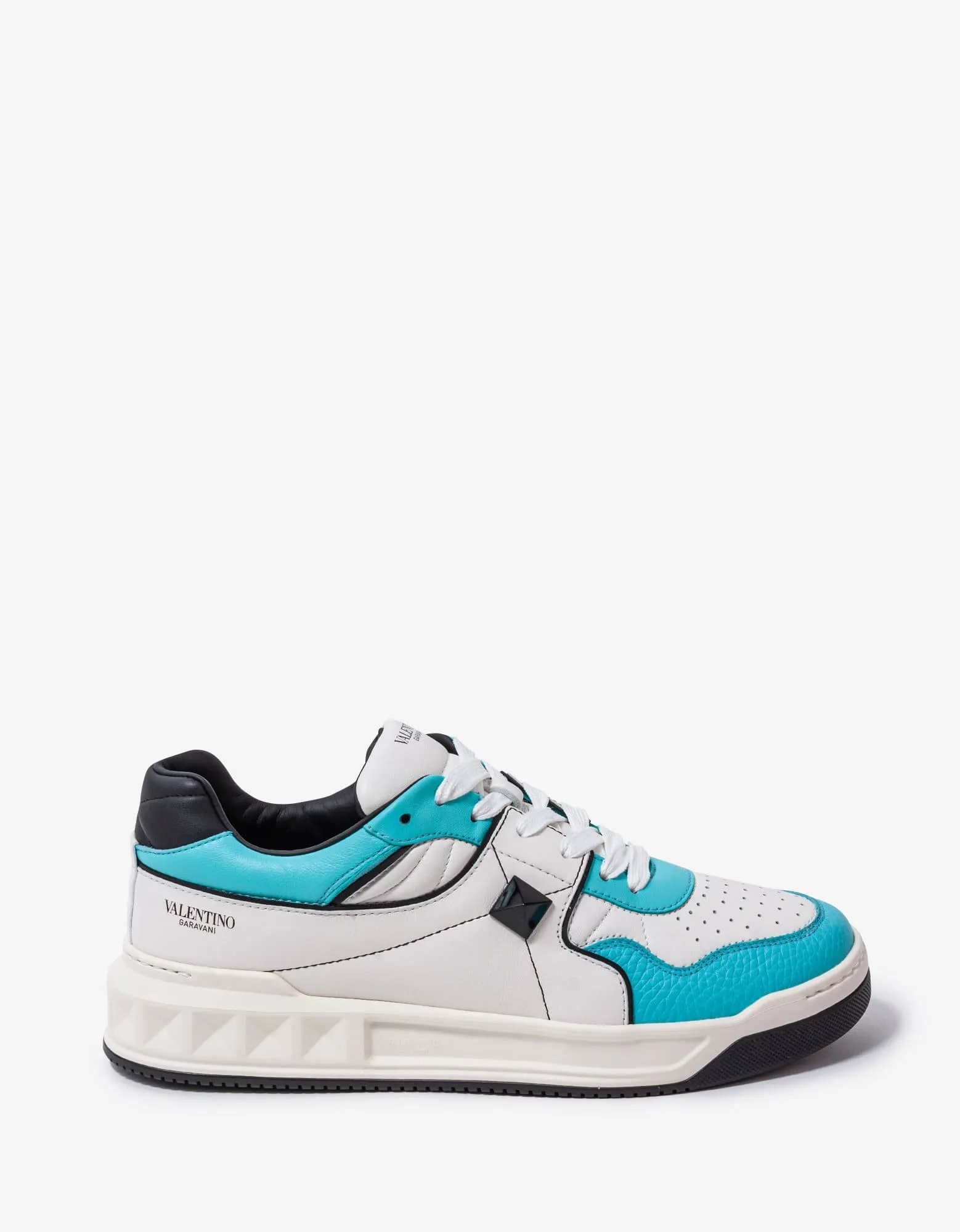 Valentino White & Blue One Stud Trainers