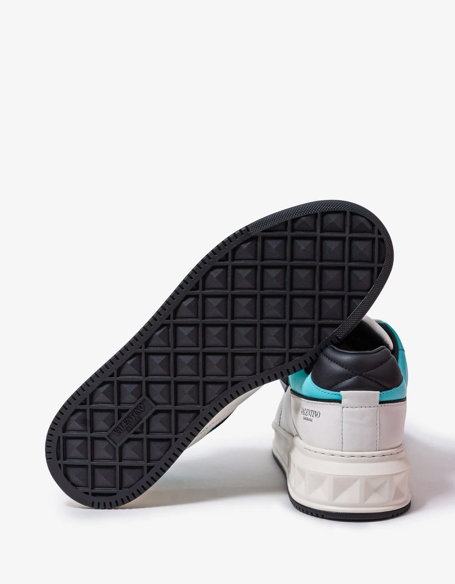 Valentino White & Blue One Stud Trainers