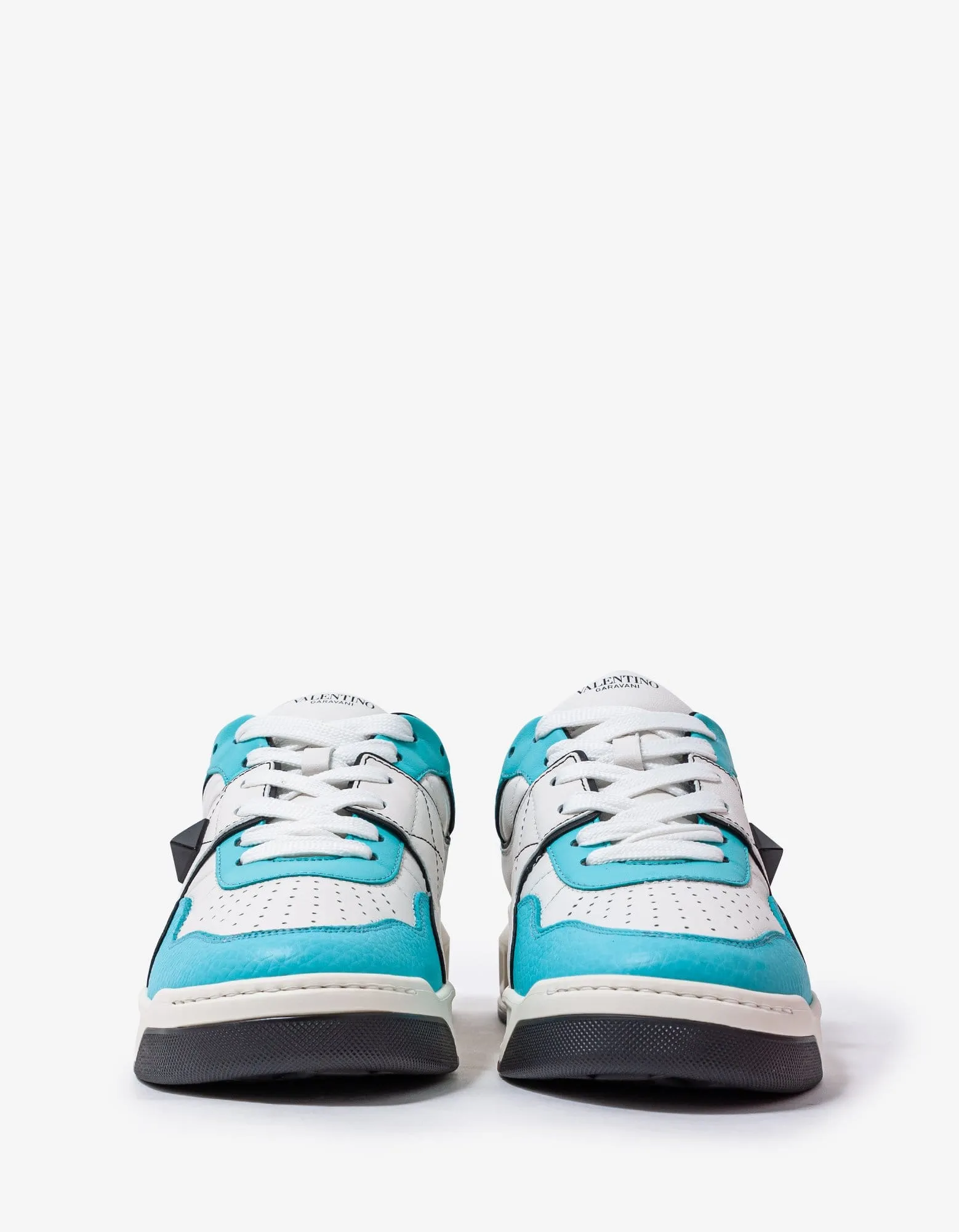 Valentino White & Blue One Stud Trainers