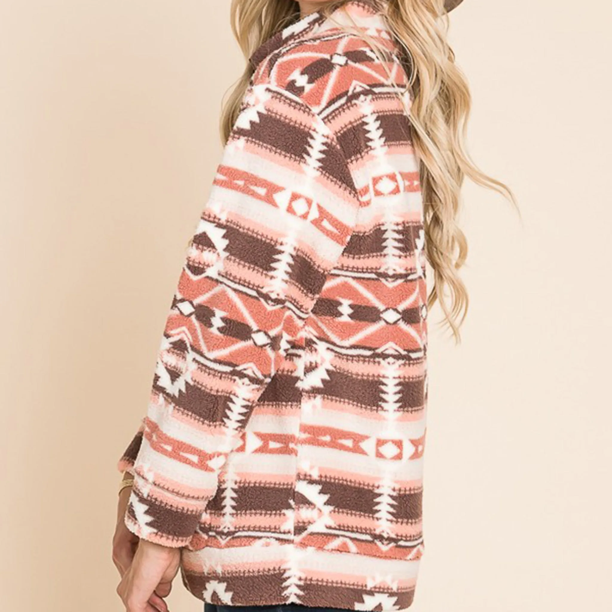 Vanilla Bay Women's Mauve Aztec 1/4 Zip Fleece