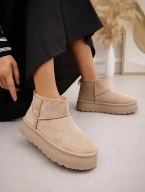 Victoria Platform Faux Suede Boot