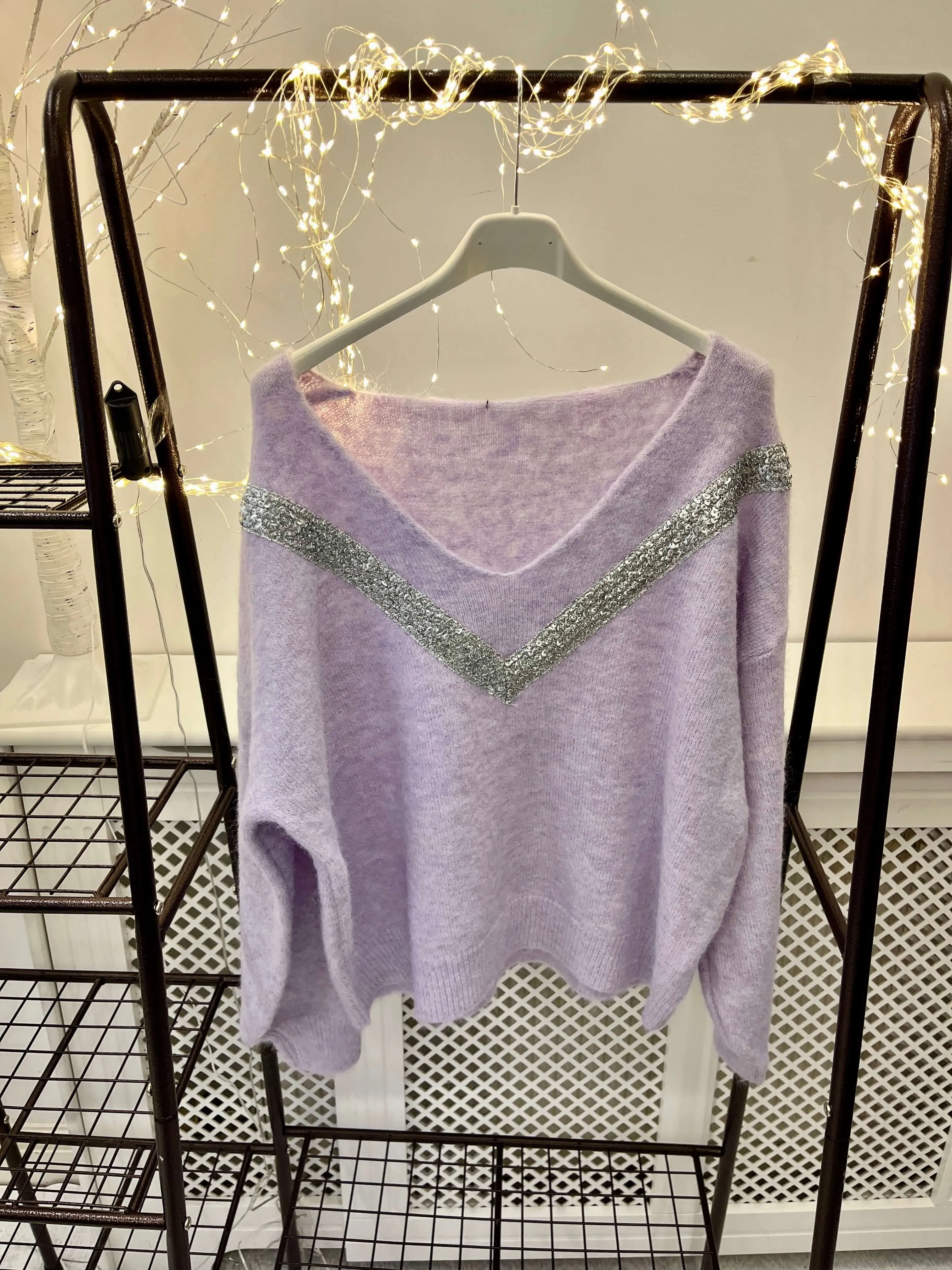 Vienna Sparkle V Neck Cosy Jumper