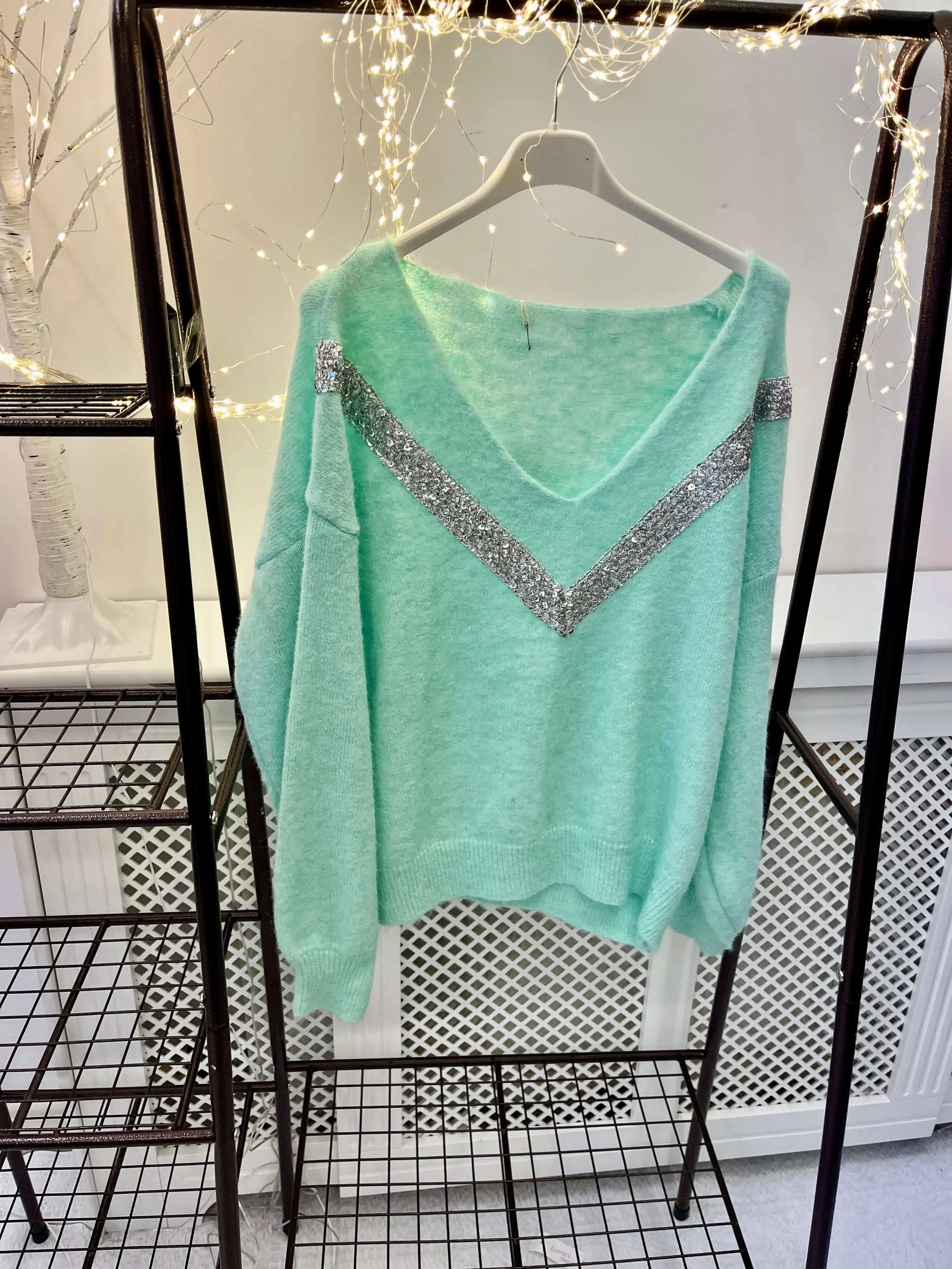 Vienna Sparkle V Neck Cosy Jumper