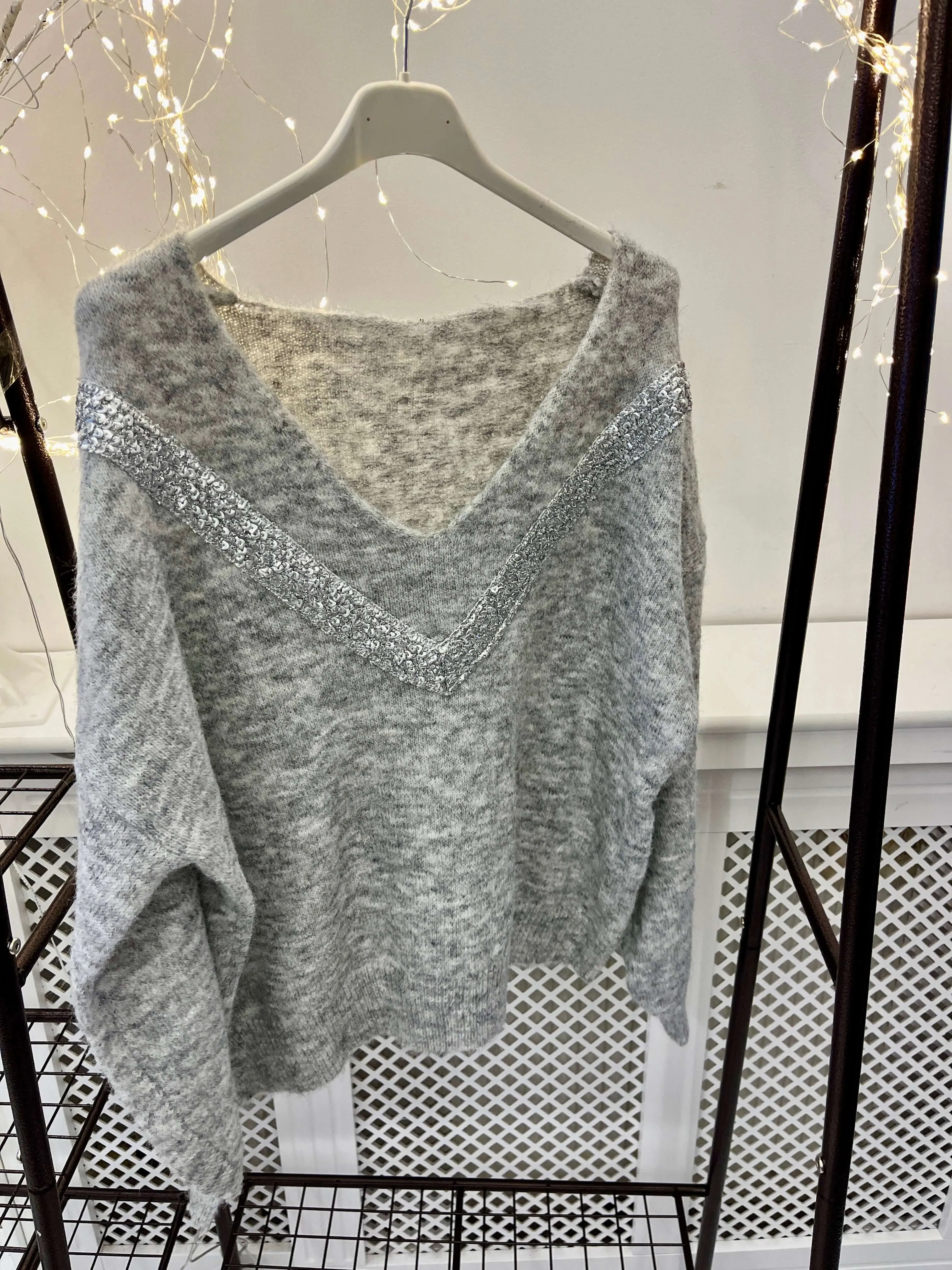 Vienna Sparkle V Neck Cosy Jumper