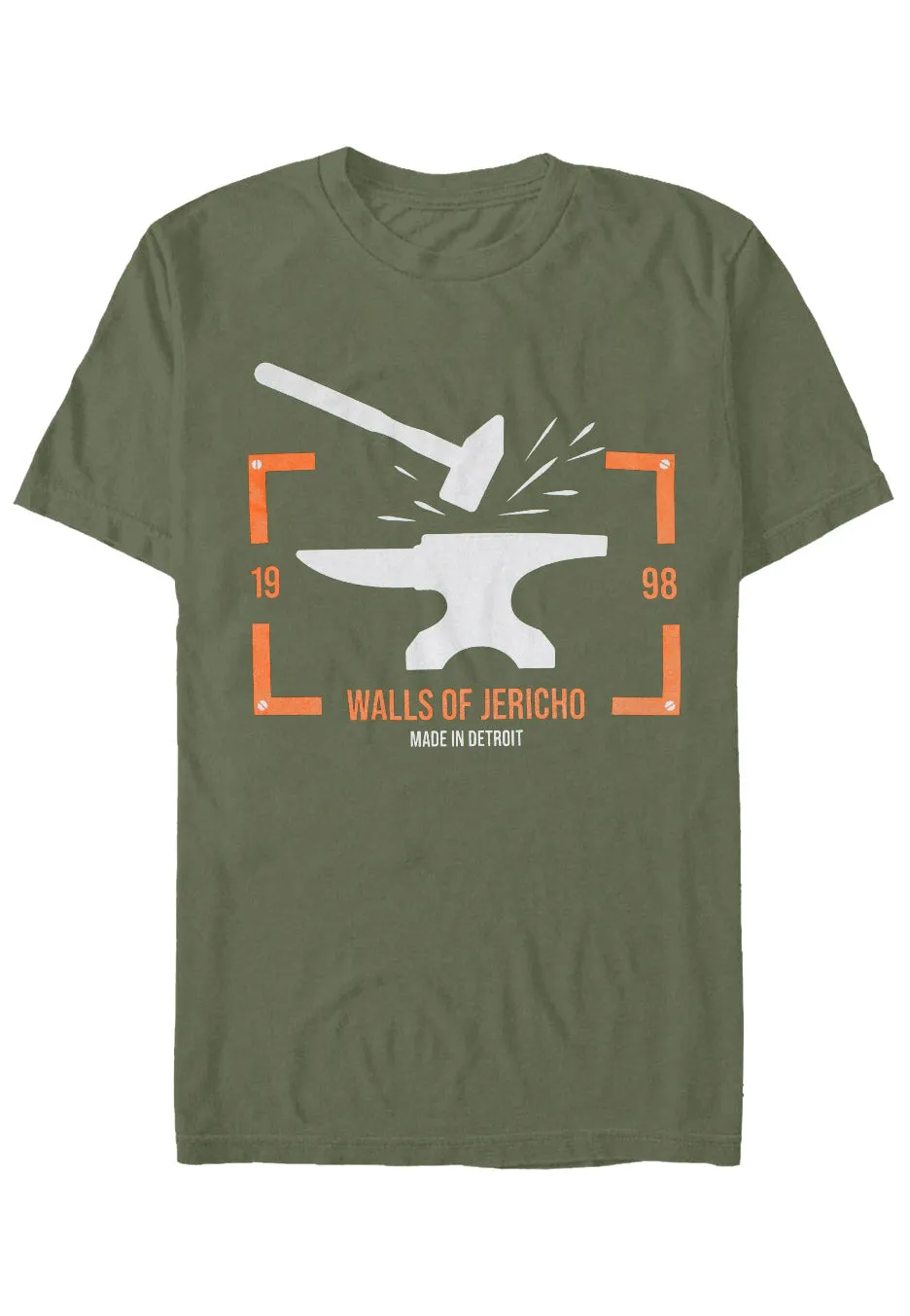 Walls Of Jericho - Hammer And Anvil Military Green - T-Shirt