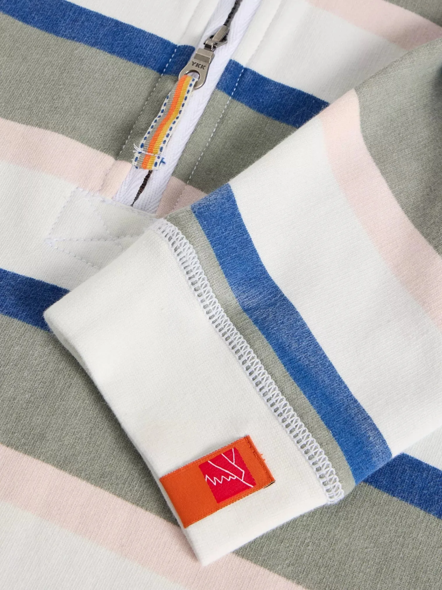 White Stuff Rewind Stripe Half Zip Sweat Sweater