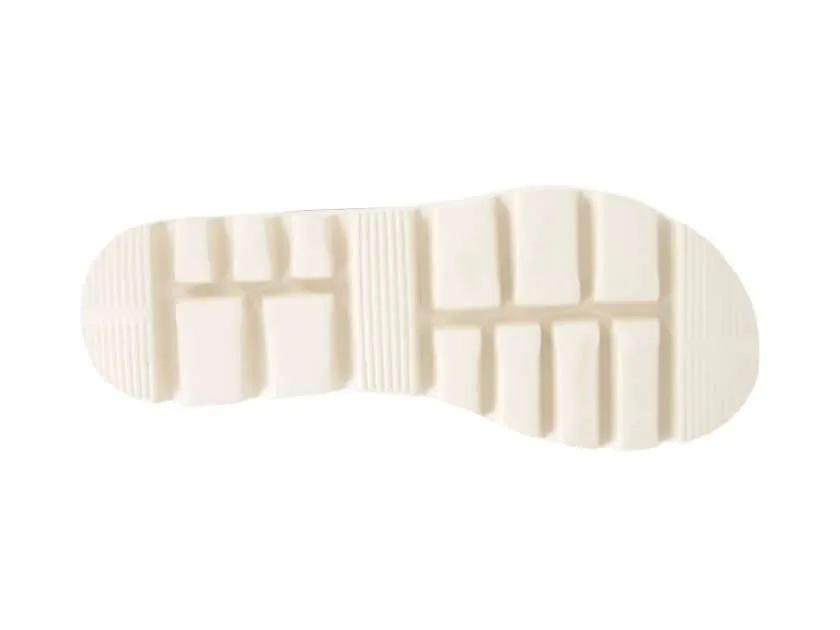 White Twin Buckle Wedge Sandal - Mimi
