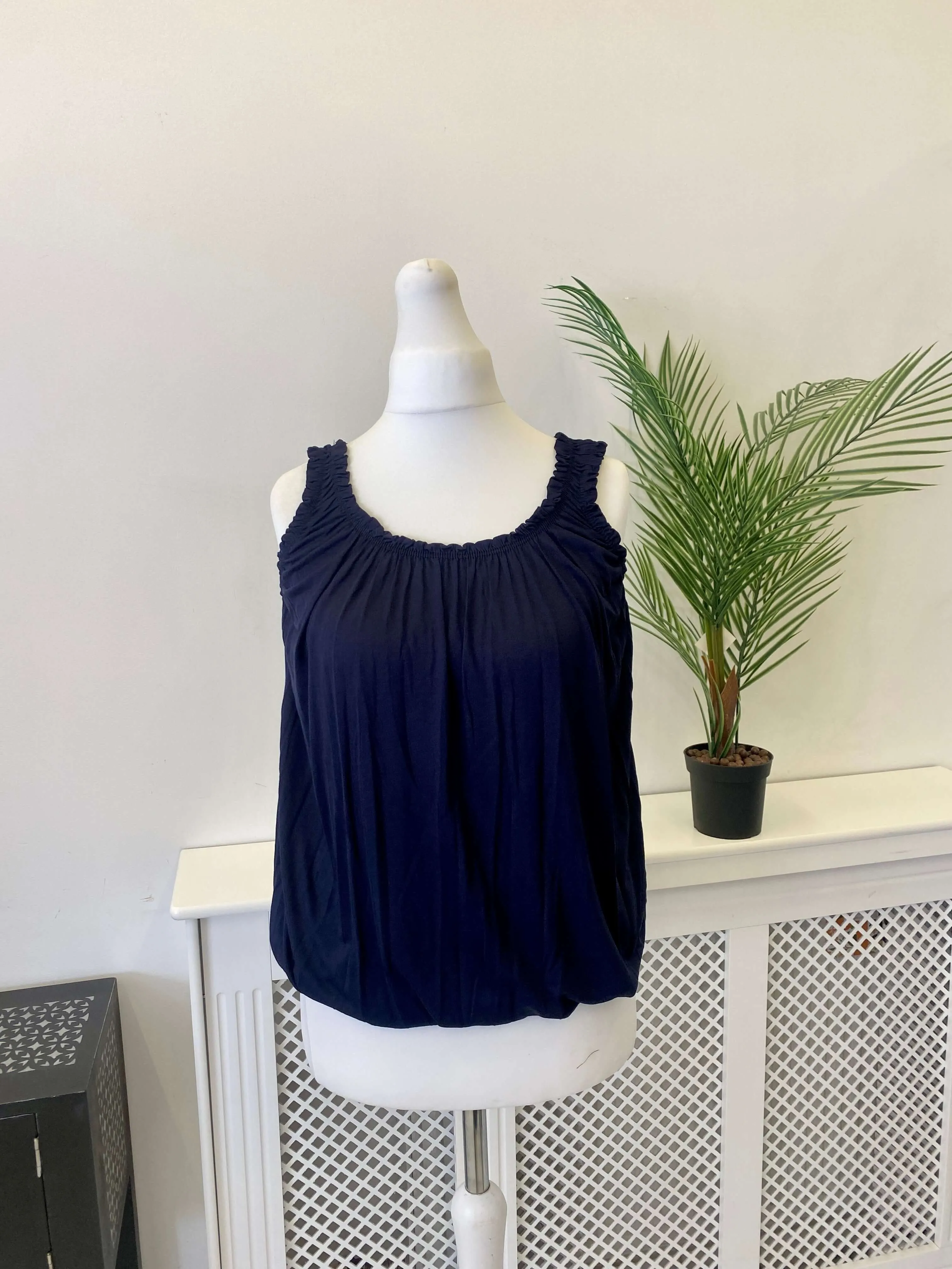 Womens bubble hem Ruffle Vest Top