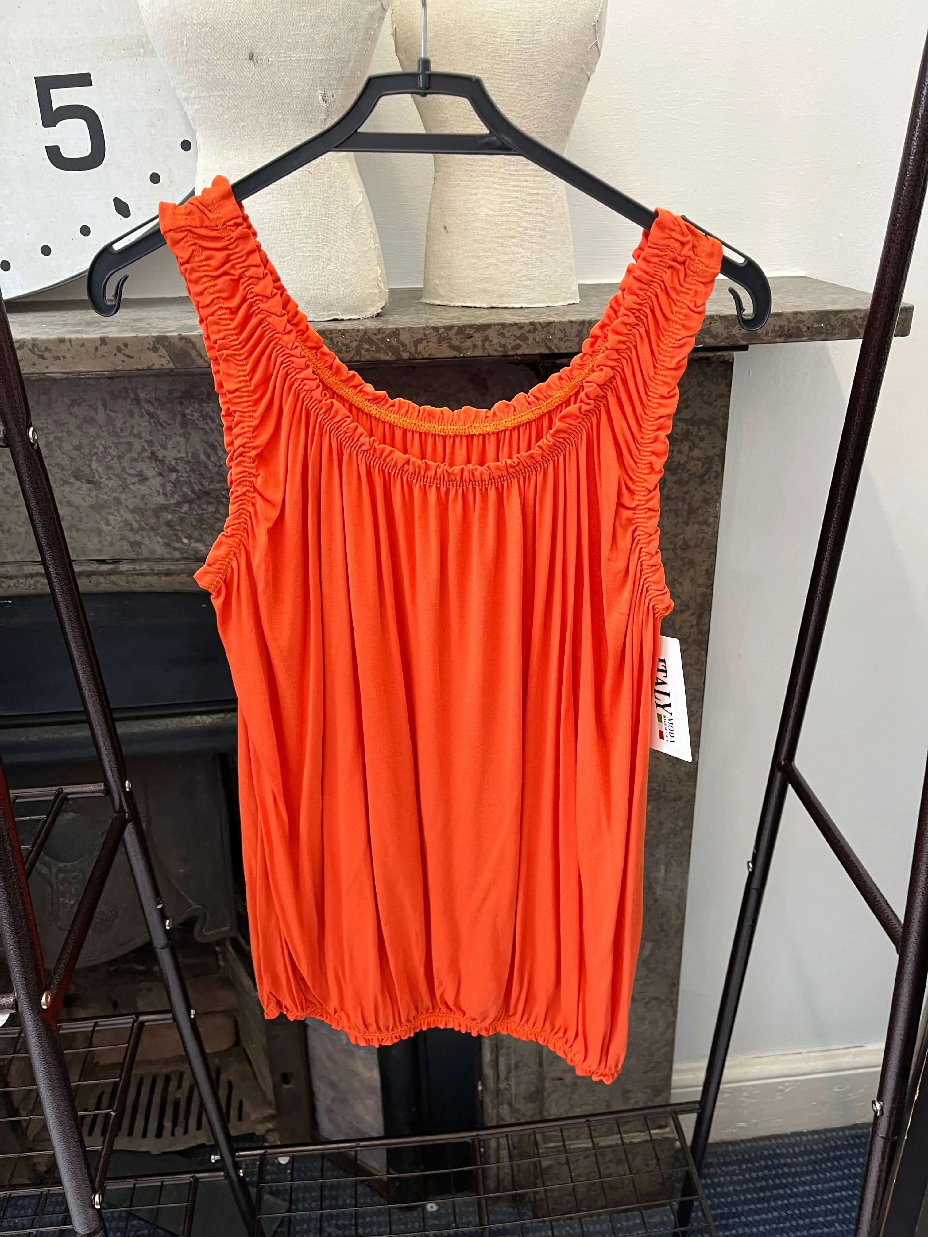 Womens bubble hem Ruffle Vest Top