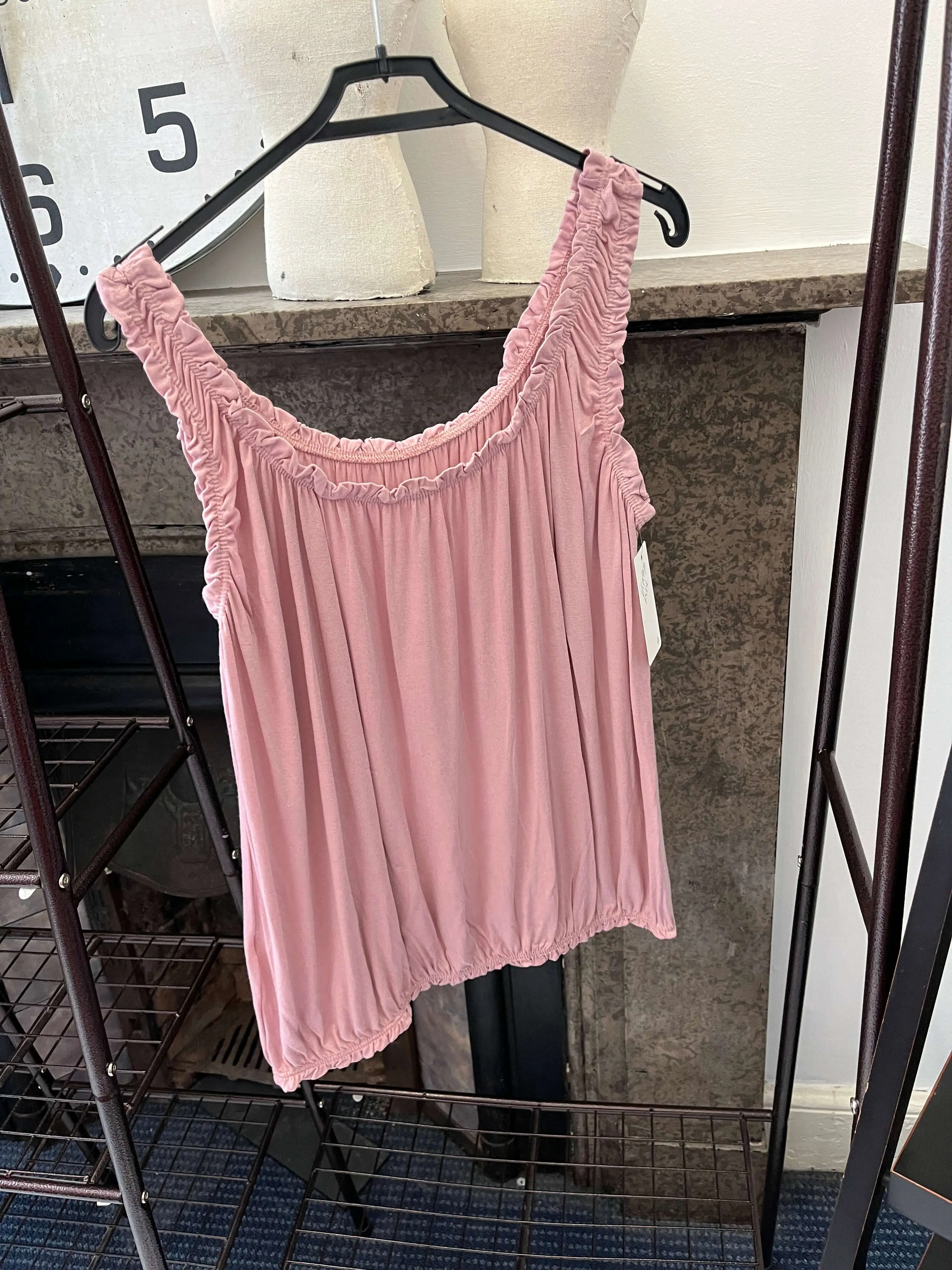 Womens bubble hem Ruffle Vest Top