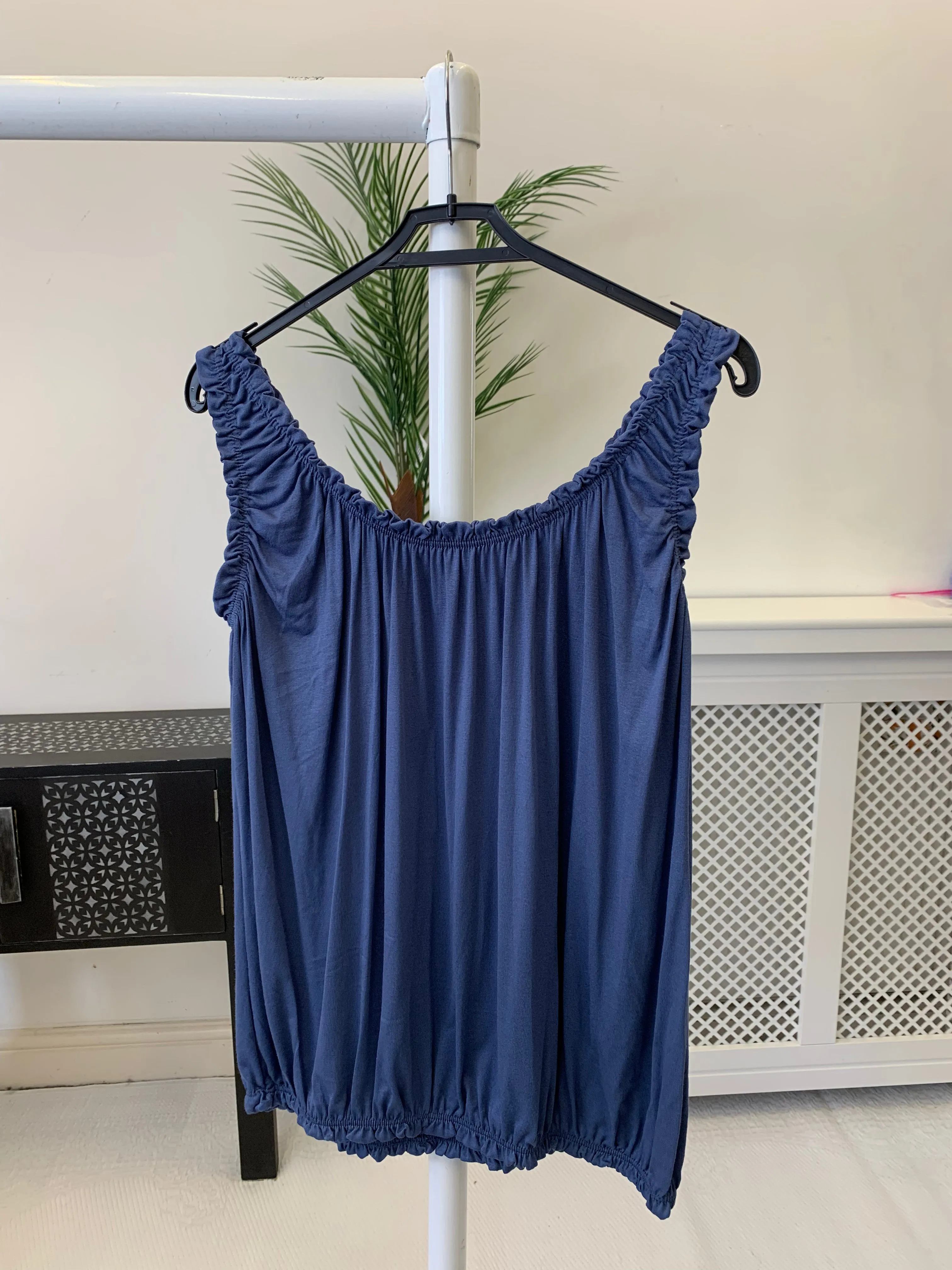Womens bubble hem Ruffle Vest Top
