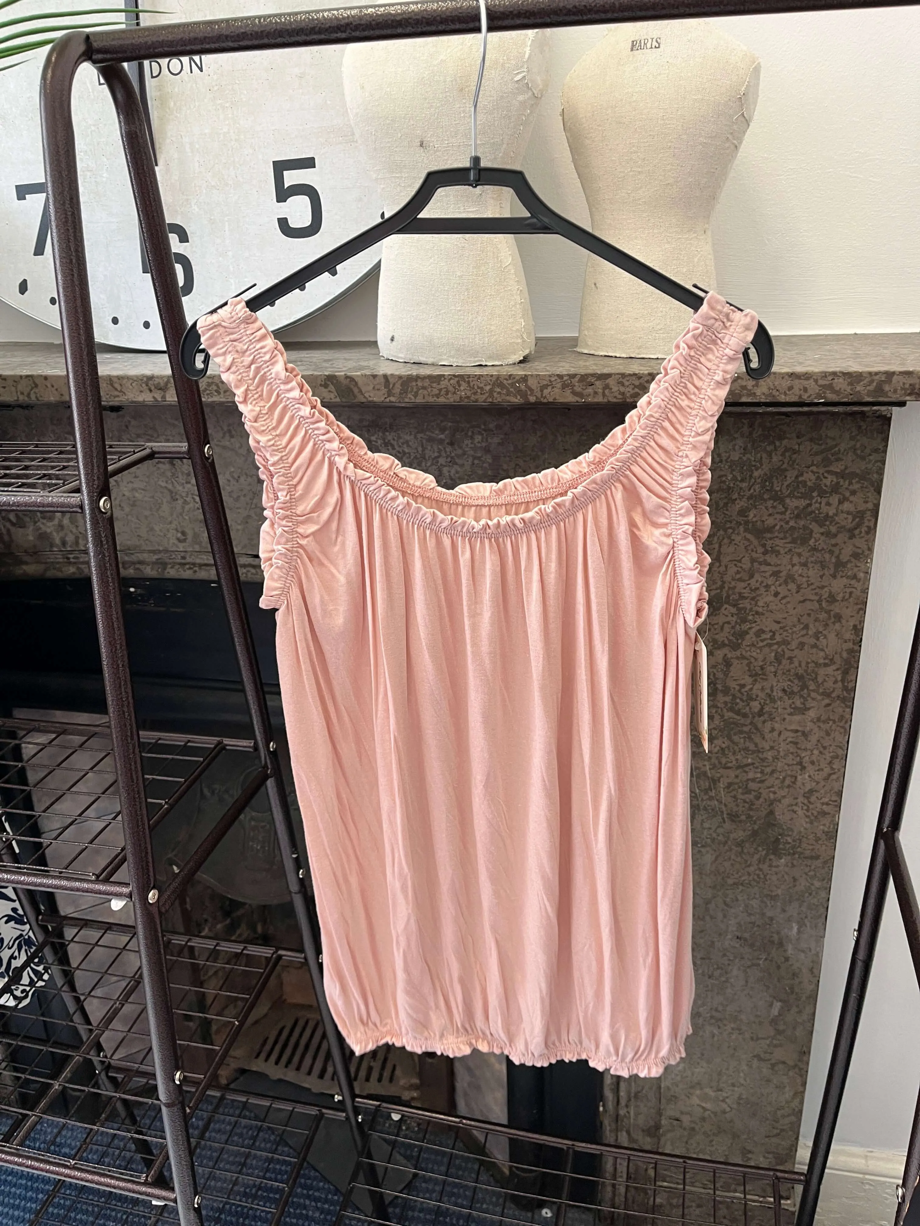 Womens bubble hem Ruffle Vest Top