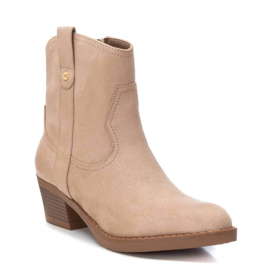 XTI Beige Ladies Microfibre Ankle Boots