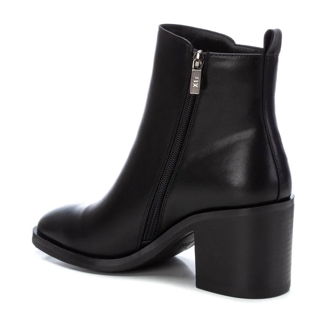 XTI Black PU Ladies Ankle Boots