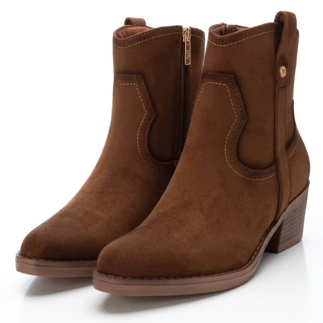 XTI Camel Ladies Microfibre Ankle Boots