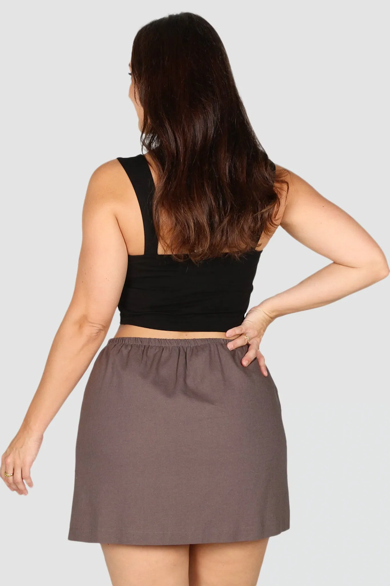ZOLA LINEN SKIRT CHARCOAL
